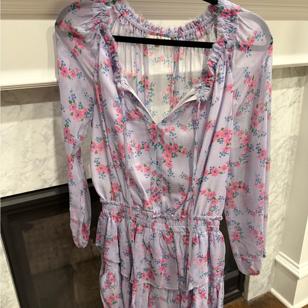 LoveShackFancy wisteria lilac tiered floral dress